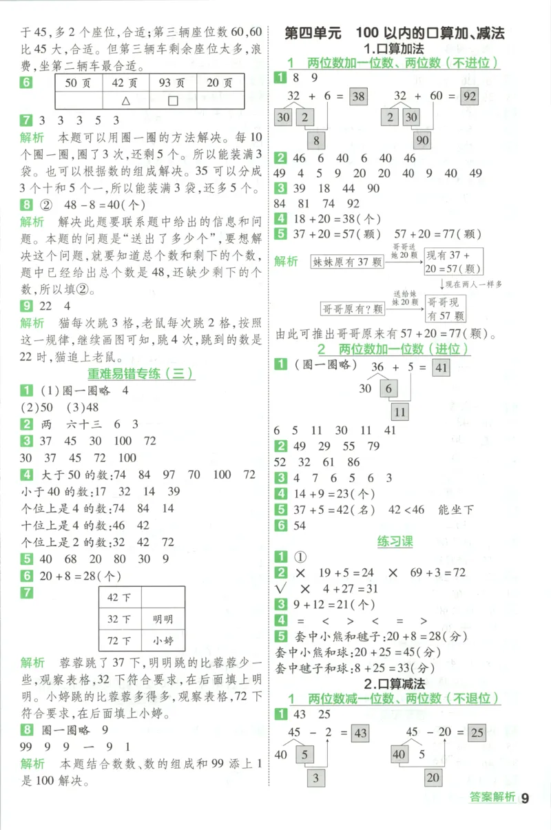 答案_2026春人教数学《一遍过》_26春《一遍过》人教数学1下