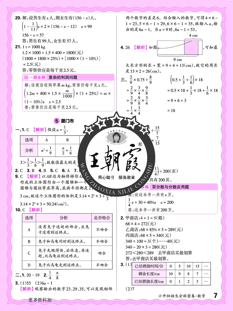 2025版王朝霞小升初招生分班数学_小升初招生分班（语数英）