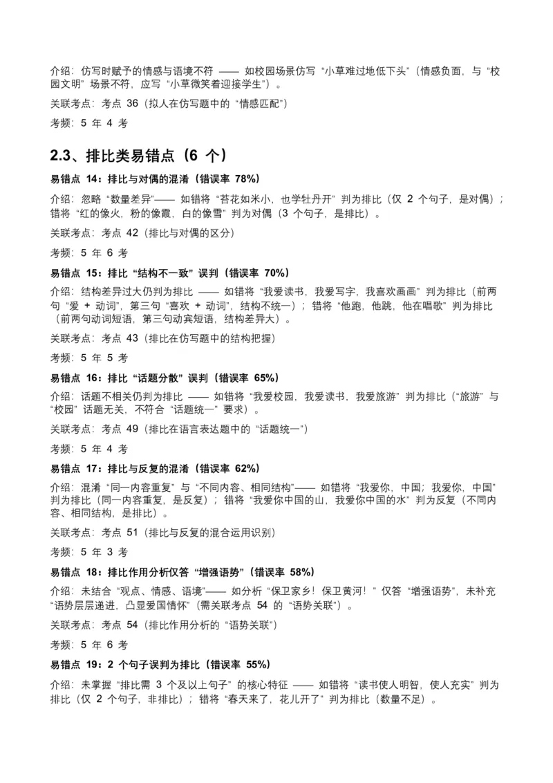 近5年全国各地中考语文修辞手法（全国通用）100+个高频考点+50个高频易错点_中考复习资料_语数英物化_1语文中考复习_2026年中考复习（更新中）_2026年全国中考语文一轮复习讲义