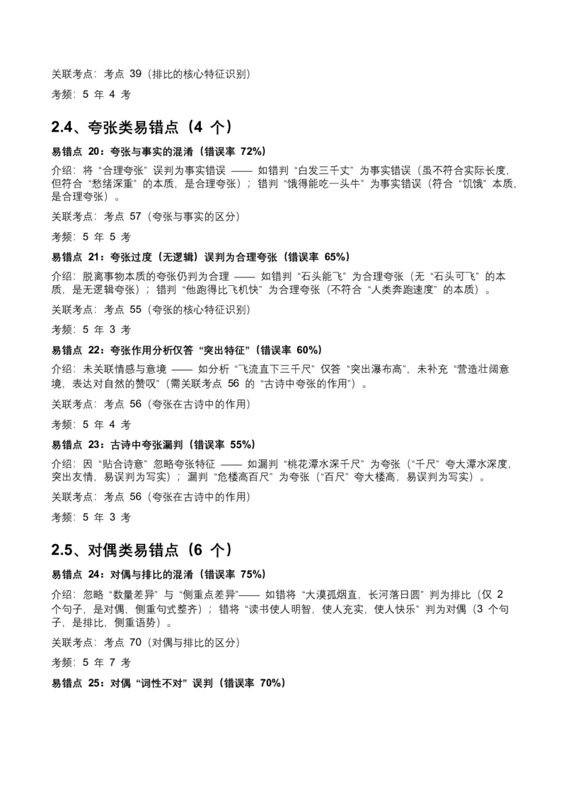 近5年全国各地中考语文修辞手法（全国通用）100+个高频考点+50个高频易错点_中考复习资料_语数英物化_1语文中考复习_2026年中考复习（更新中）_2026年全国中考语文一轮复习讲义