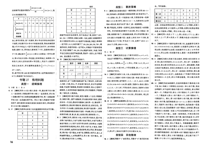 2026分类卷答案_小白鸥小升初分类卷数学26年