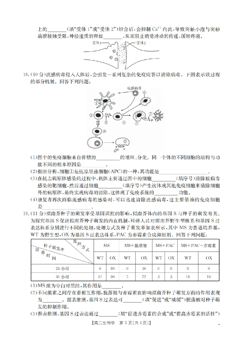 生物学_扫描版_2026年02月高二试卷_260210山西省多校2025-2026学年高二上学期1月月考（全）