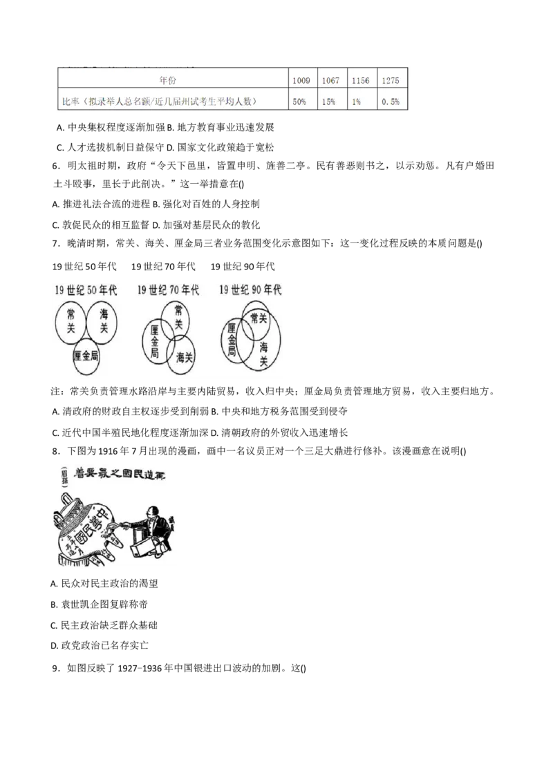 四川省德阳市第五中学2025&mdash;2026学年度高二上学期期末模拟考试（1月月考）历史试题（含答案）_2026年02月高二试卷_260201四川省德阳市第五中学2025-2026学年高二上学期1月月考