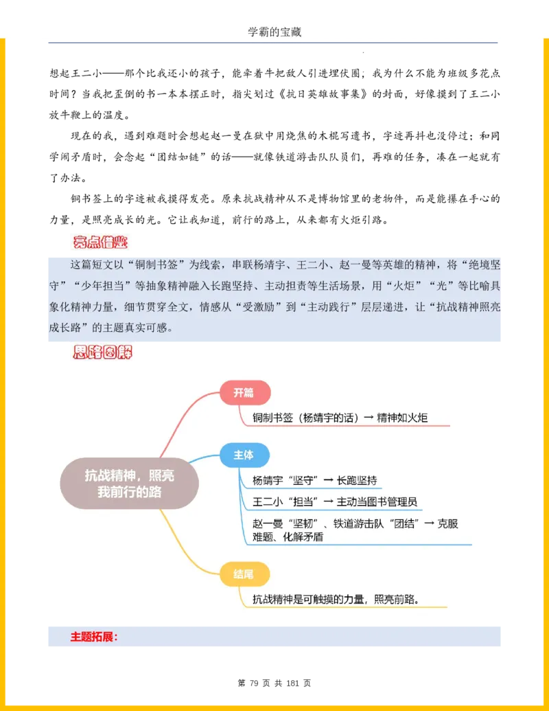 2026年小升初语文作文热点素材积累与运用-纪念抗战80周年