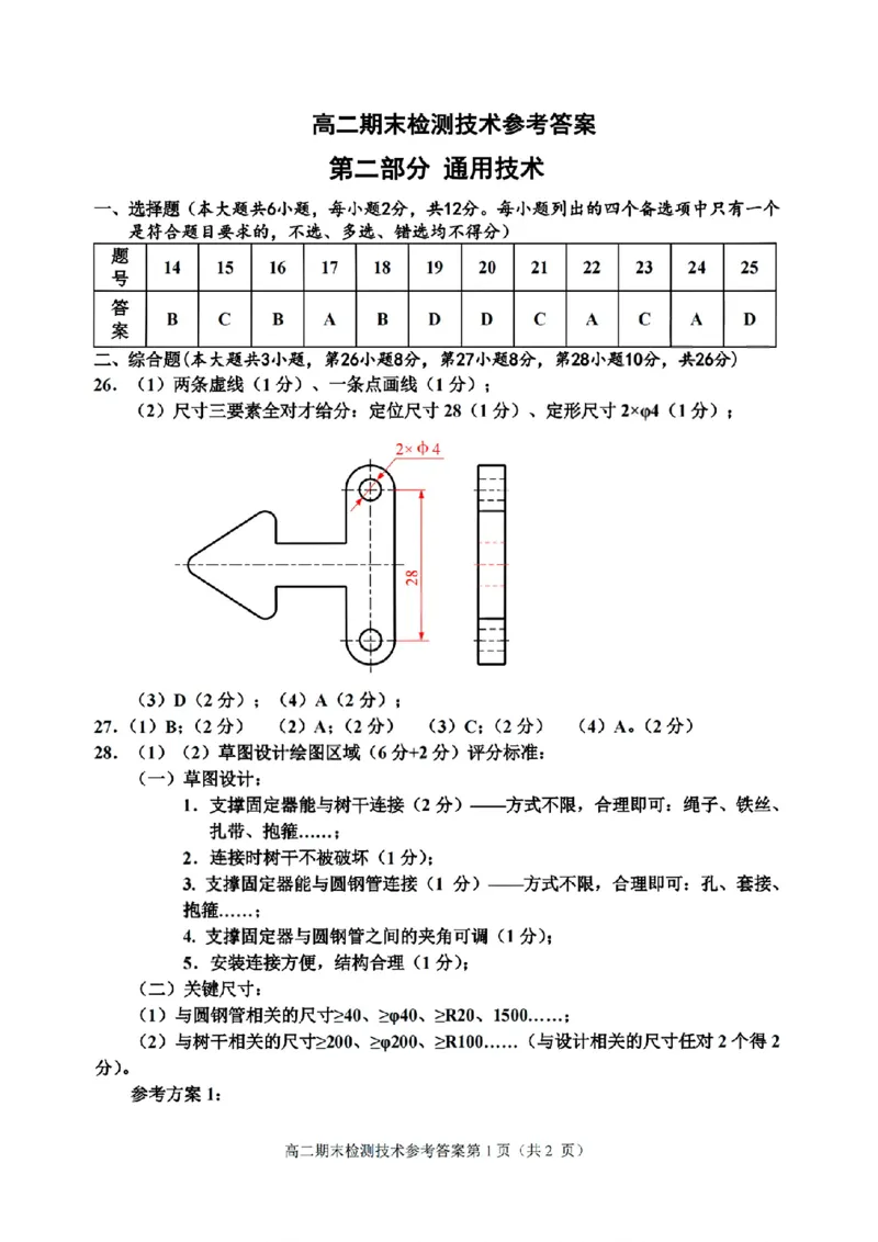 扫描件_嘉兴市技术答案_2026年02月高二试卷_260215浙江省嘉兴市2025-2026学年高二上学期期末（全)_浙江省嘉兴市2025-2026学年高二上学期期末考试技术试卷（含答案）