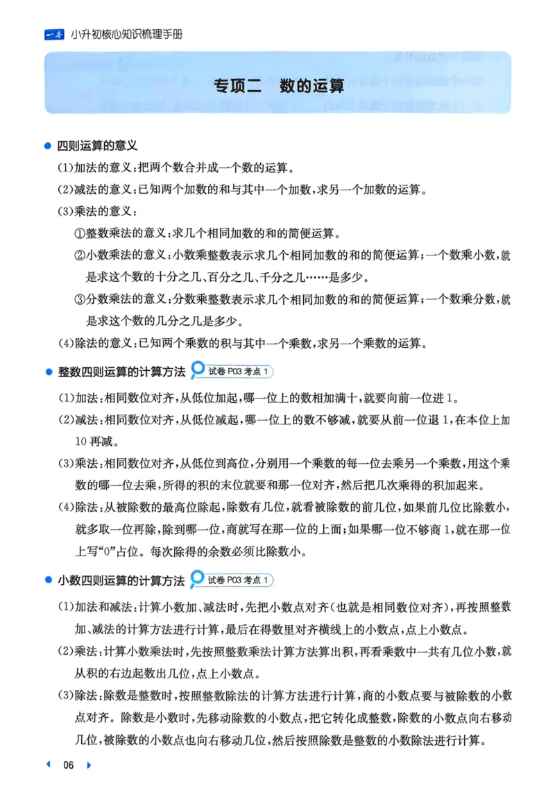 25一本小升初冲刺新卷-数学核心知识梳理手册