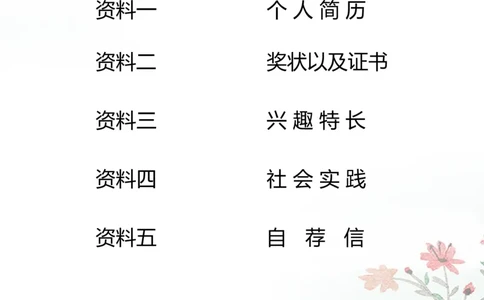 升学君整理简单手绘红花-小升初简历模板_小升初《学生简历模板》单页+多页_66份小升初简历整理