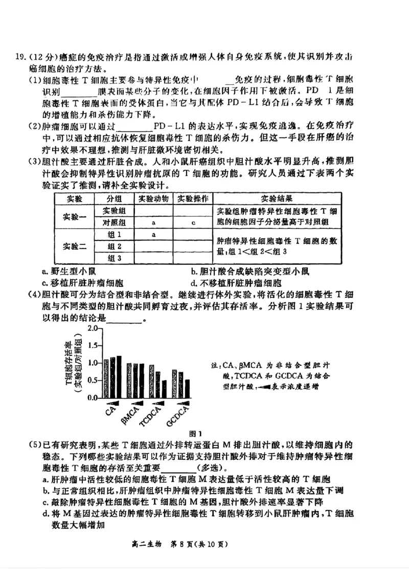北京市东城区2025-2026学年高二上学期期末考试生物试卷_2026年02月高二试卷_260202北京市东城区2025-2026学年高二上学期期末