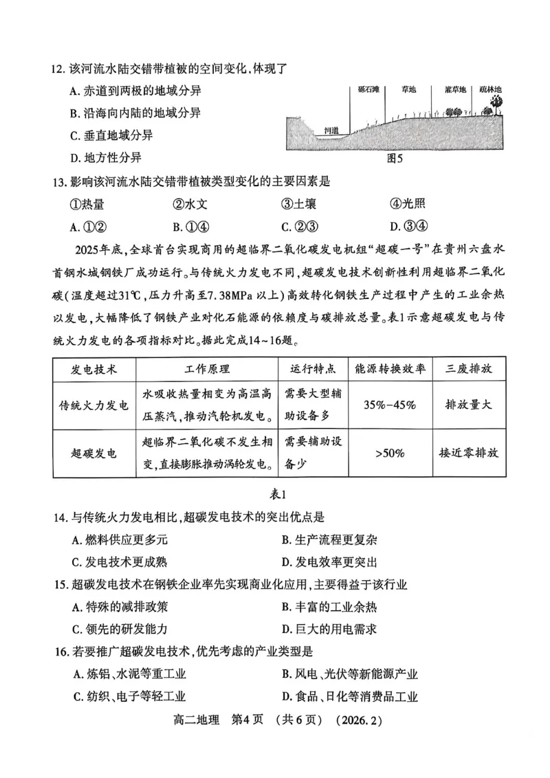 地理试卷_2026年02月高二试卷_260214河南省洛阳市2025-2026学年高二上学期2月期末考试（全）_河南省洛阳市2025-2026学年高一上学期2月期末考试地理试题含答案