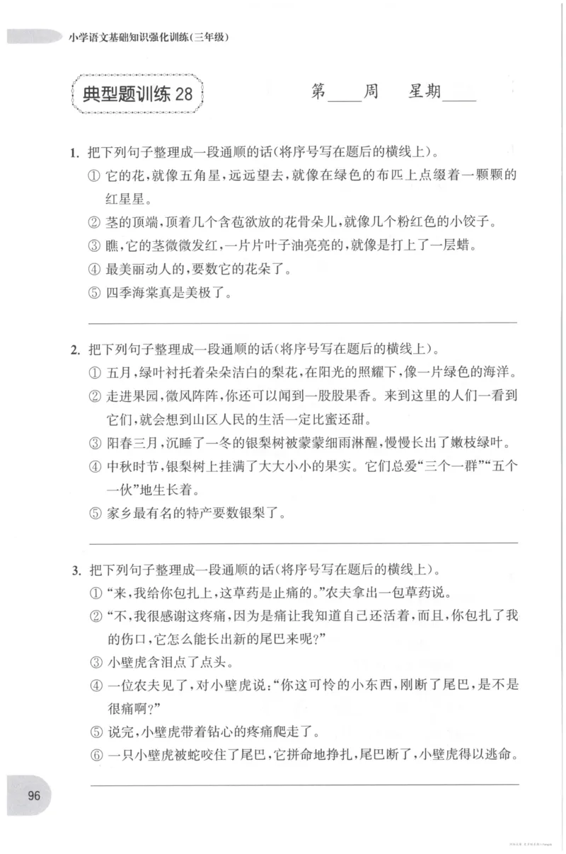 语文基础--3年级_2026春小学教辅大合集_10-26春《周计划》小学语数英系列_周计划-小学语文基础知识强化