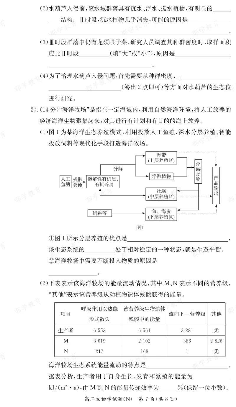 生物湖南省长郡中学2025-2026高二上学期期末考试_2026年02月高二试卷_260214湖南省长郡中学2025-2026高二上学期期末考试（全科）