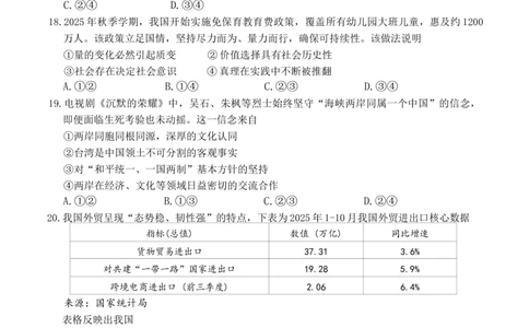 政治b卷-2601温州高二期末_2026年02月高二试卷_260208浙江省温州市2025-2026学年高二上学期期末（A卷+B卷）（全）_浙江省温州市2025-2026学年高二上学期期末试题B卷