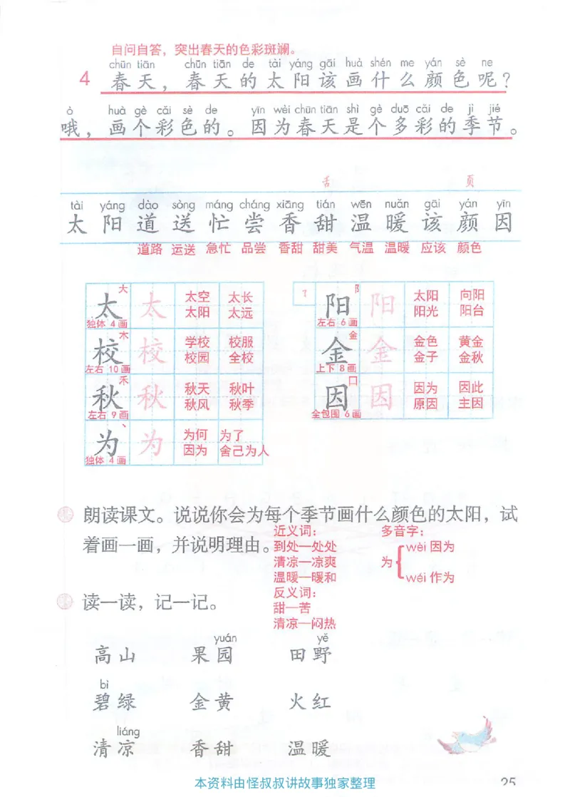 课堂笔记1年级下册（旧版）_小学《课堂笔记》数学语文英语1-6年级下册_小学语文《课堂笔记》1-6年级下册（26春）_小学语文《课堂笔记》1-6年级下册（26春）_1年级下册（25春）