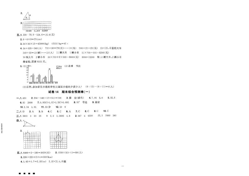 阳光同学活页提优卷人教数学4下_2026春小学教辅大合集_19-26春《阳光同学》系列_《阳光同学活页提优卷》人教数学