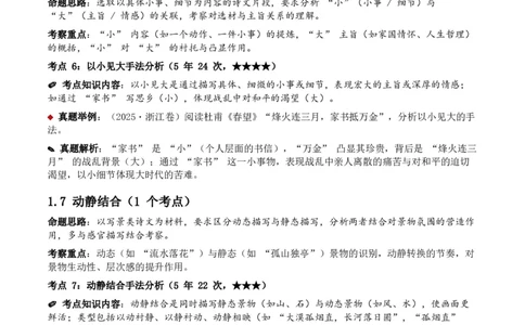 近5年全国各地中考语文古诗文阅读之分析写作手法35个高频考点+20个高频易错点_中考复习资料_语数英物化_1语文中考复习_2026年中考复习（更新中）_2026年全国中考语文一轮复习讲义