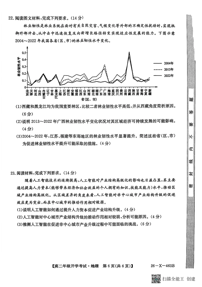 高二地理试题_2026年03月高二试卷_260302黑龙江省龙东十校联盟2026年高二开学考_黑龙江省龙东十校联盟2025-2026学年高二下学期开学考试地理试题