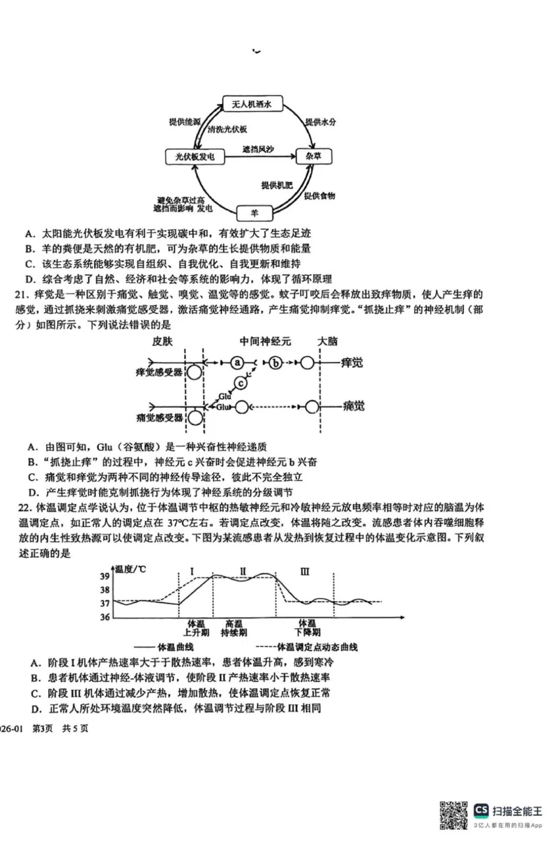 四川省成都市树德中学2025-2026学年高二上学期期末考试生物试题（图片版，含答案）_2026年02月高二试卷_260205四川省成都市树德中学2025-2026学年高二上学期期末（全）