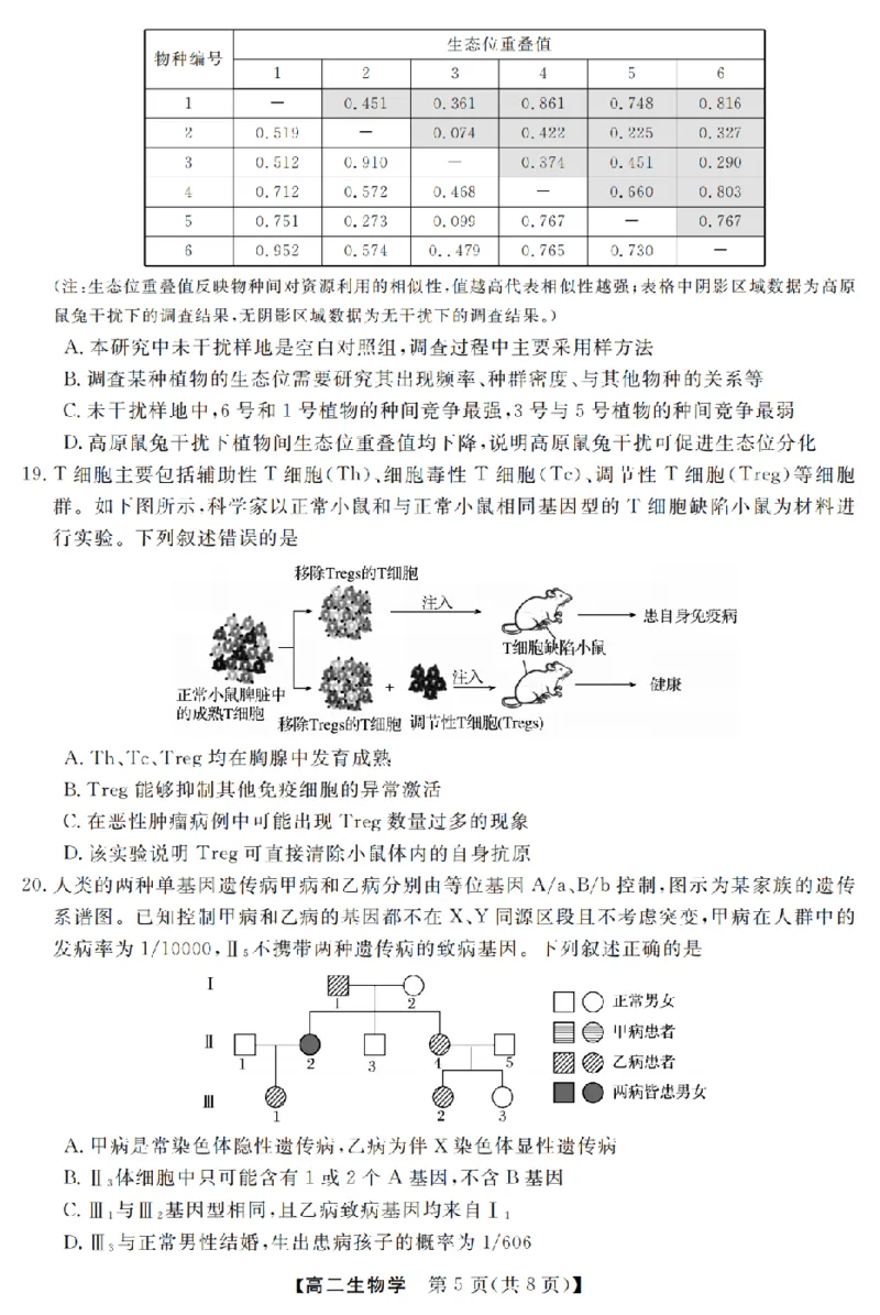 生物卷-2603高二强基联盟_2026年03月高二试卷_260308浙江强基联盟2026年3月高二联考