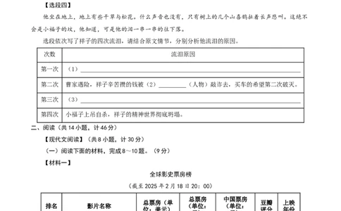 语文（陕西卷）（考试版A4）_中考复习资料_语数英物化_1语文中考复习_赠送：2025中考模拟题_2025年语文三模_语文（陕西卷）-2025年中考第三次模拟考试