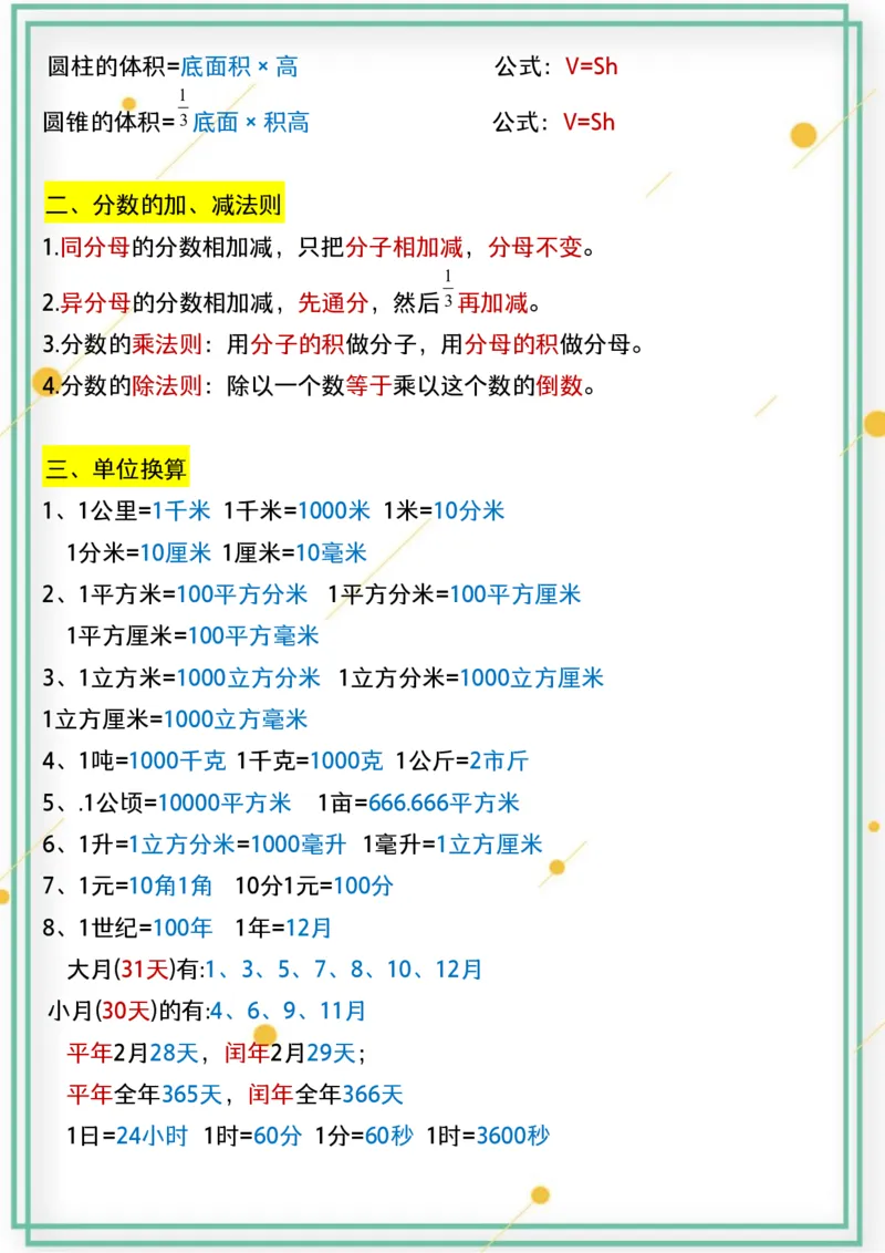 小升初数学【必背公式大全】