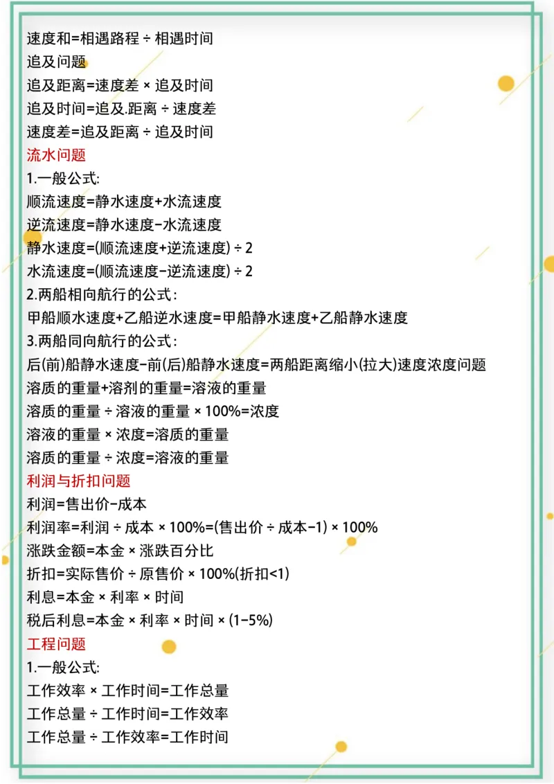 小升初数学【必背公式大全】