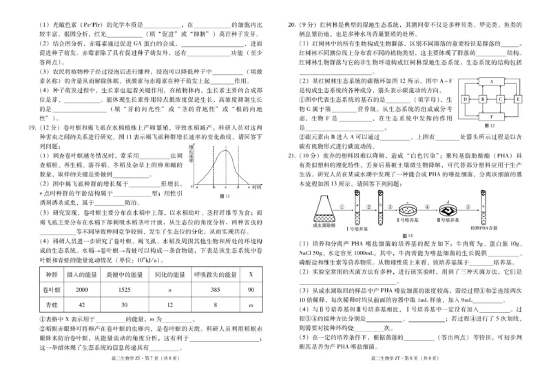 昭通市第一中学2026年春季学期高二年级开学考试生物-试卷_副本_2026年03月高二试卷_260326云南昭通市第一中学2025-2026学年春季学期高二年级开学考试