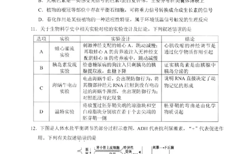 生物试卷-福建省宁德市2025-2026学年度第一学期期末高二质量检测(2.2-2.4)_2026年02月高二试卷_260211福建省宁德市2025-2026学年度第一学期期末高二质量检测(2.2-2.4)（全）