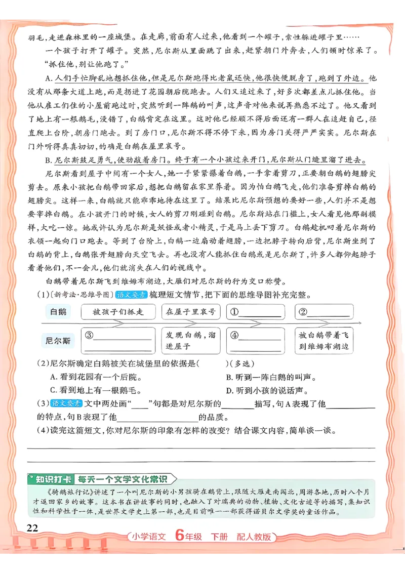 语文王朝霞活页同步练习册6下_2026春小学教辅大合集_8-26春《王朝霞》系列_02.2026春WZX活页同步练习册_26春语文