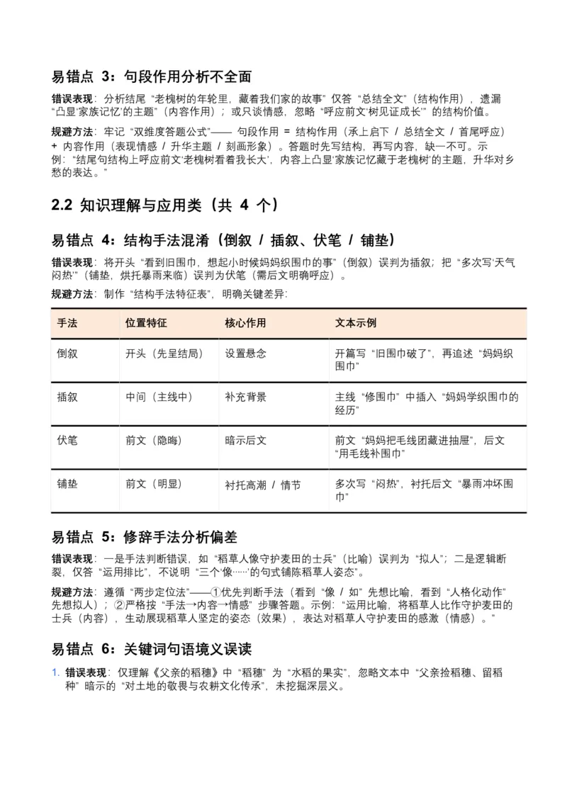 近5年全国各地中考语文记叙文表现手法8个高频考点+7个高频易错点_中考复习资料_语数英物化_1语文中考复习_2026年中考复习（更新中）_2026年全国中考语文一轮复习讲义