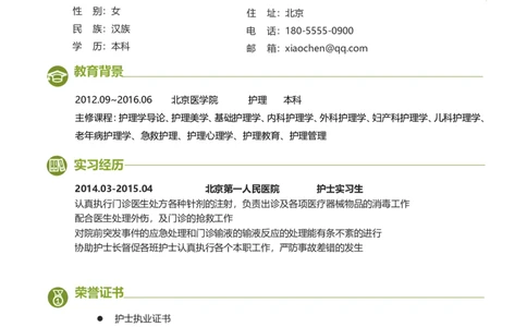 23_小升初《学生简历模板》单页+多页_行业简历_07、医护简历50款_护士简历模板27款