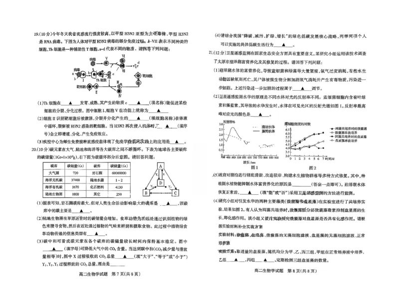 高二生物试卷_2026年02月高二试卷_260216山西省阳泉市2025-2026学年上学期期末高二_山西省阳泉市2025-2026学年上学期期末高二生物试题（图片版，含答案）