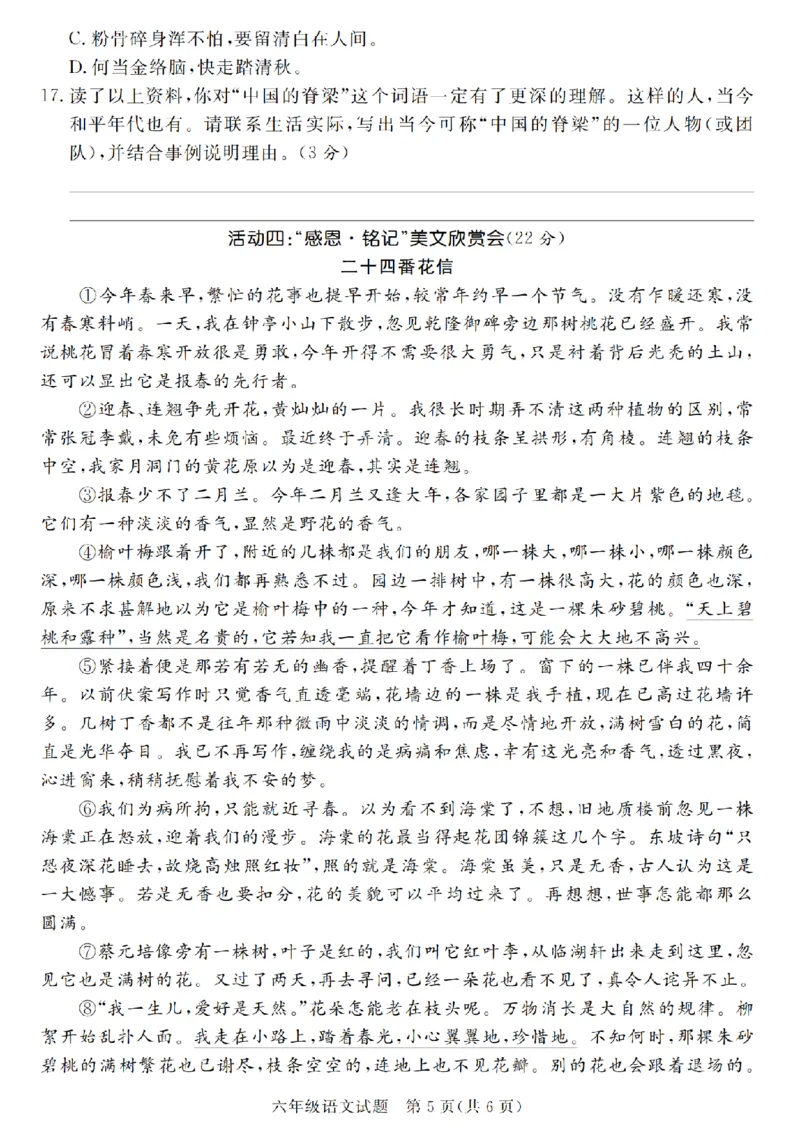 小升初语文真题卷5套_2026年小升初真题卷+绝密押题卷+专项训练