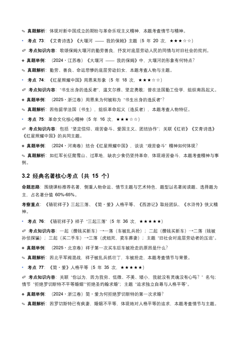 近5年全国各地中考语文文学文化常识100个高频考点+30个高频易错点_中考复习资料_语数英物化_1语文中考复习_2026年中考复习（更新中）_2026年全国中考语文一轮复习讲义