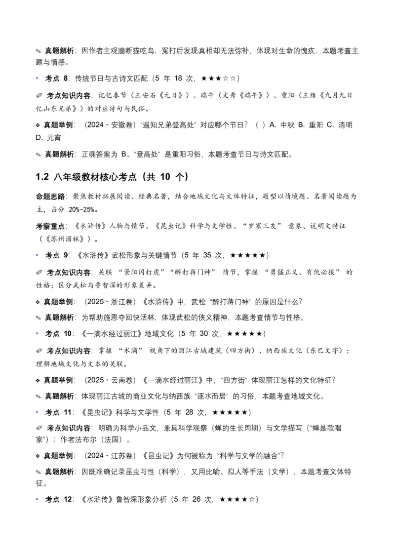 近5年全国各地中考语文文学文化常识100个高频考点+30个高频易错点_中考复习资料_语数英物化_1语文中考复习_2026年中考复习（更新中）_2026年全国中考语文一轮复习讲义