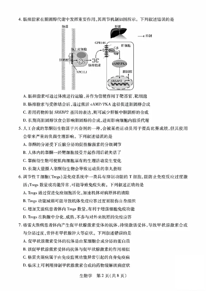 生物试题_晋中市2026年2月高二调研测试_2026年02月高二试卷_260219山西省晋中市2026年2月高二年级调研测试（全）