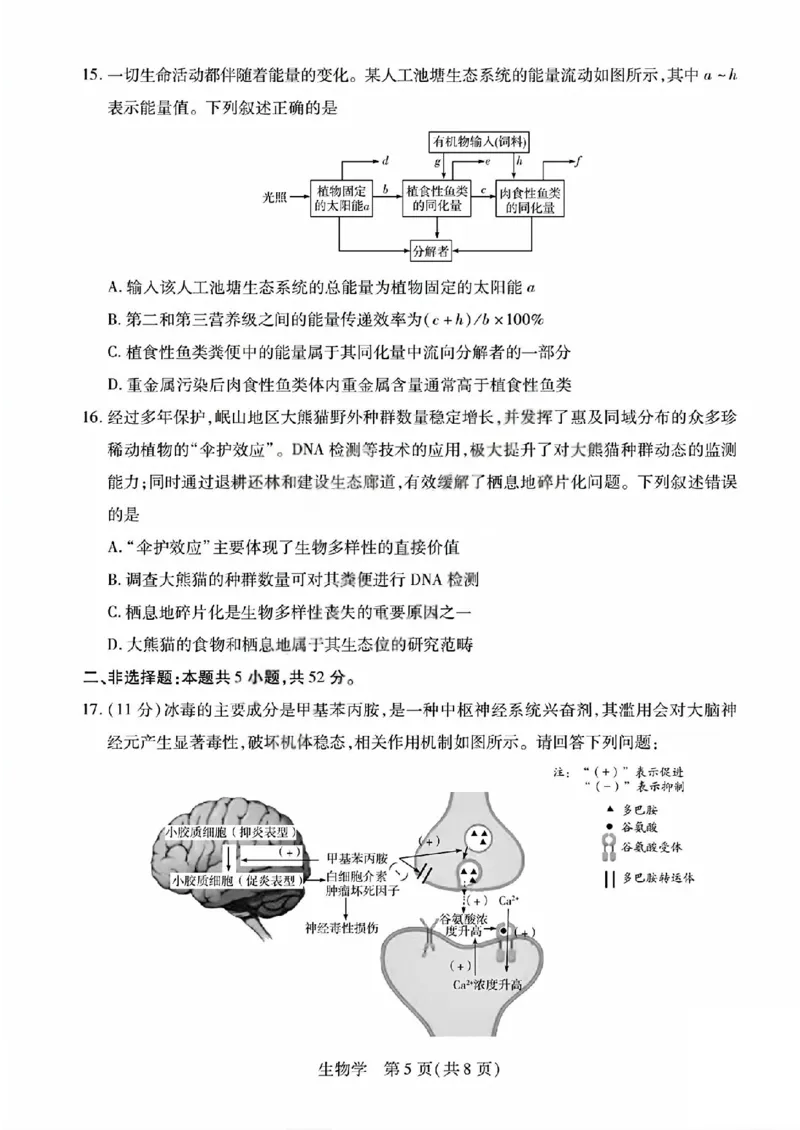 生物试题_晋中市2026年2月高二调研测试_2026年02月高二试卷_260219山西省晋中市2026年2月高二年级调研测试（全）