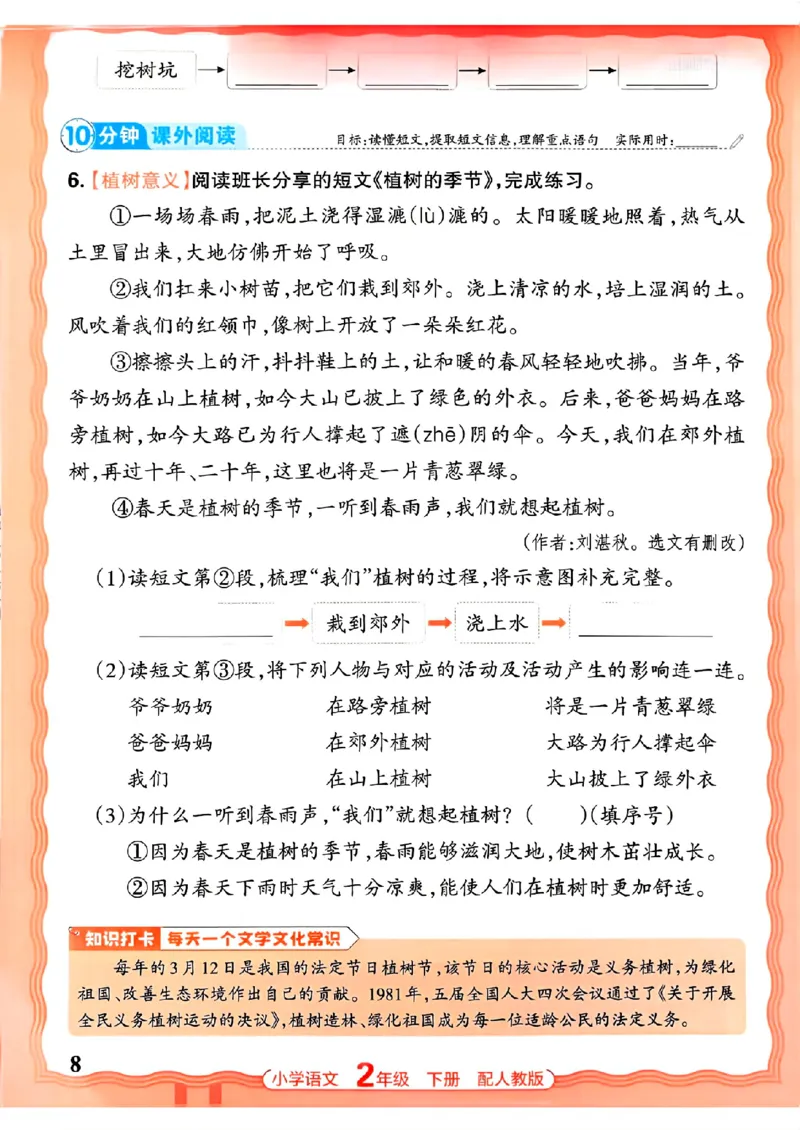 语文王朝霞活页同步练习册2下_2026春小学教辅大合集_8-26春《王朝霞》系列_02.2026春WZX活页同步练习册_26春语文