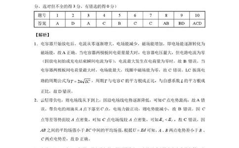昭通市第一中学2026年春季学期高二年级开学考试物理-答案_副本_2026年03月高二试卷_260326云南昭通市第一中学2025-2026学年春季学期高二年级开学考试