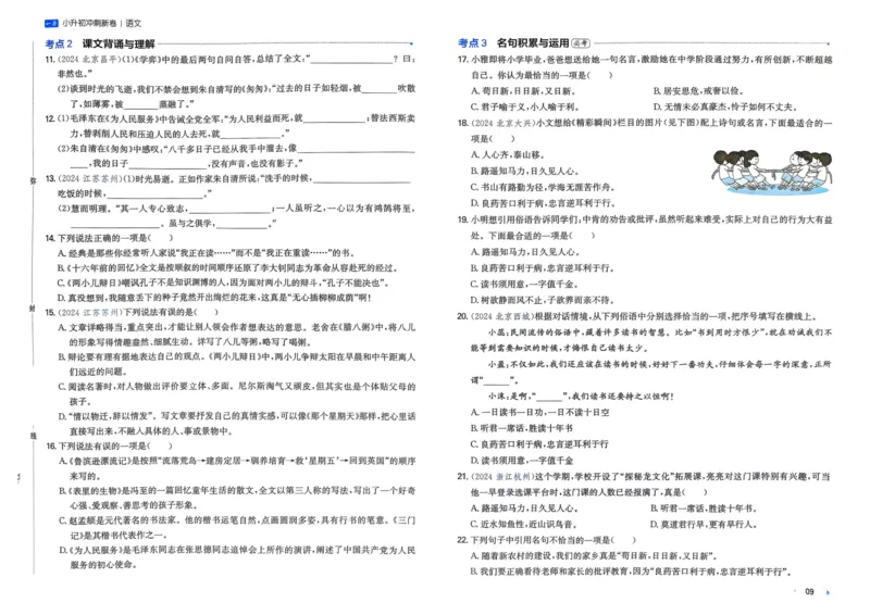 25一本小升初冲刺新卷-语文