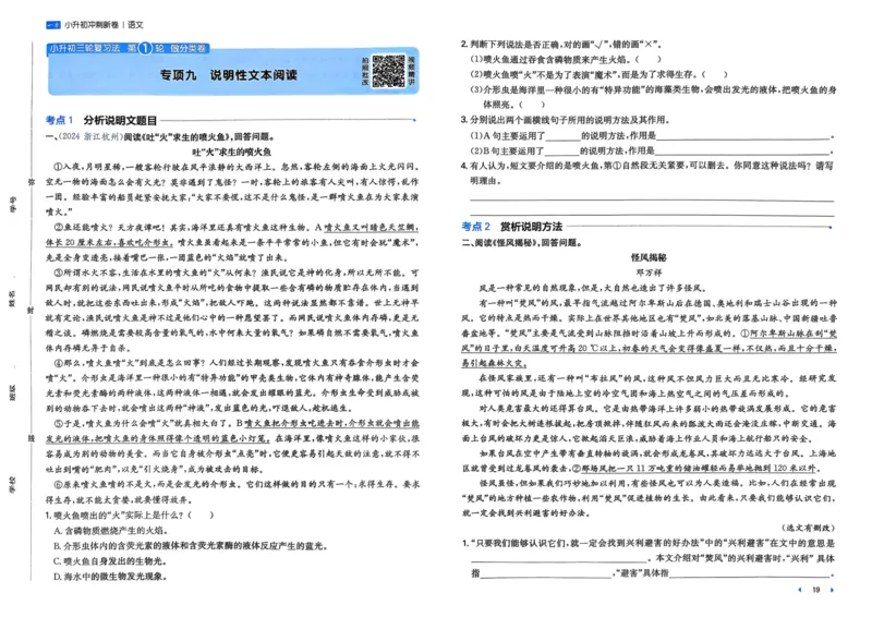 25一本小升初冲刺新卷-语文
