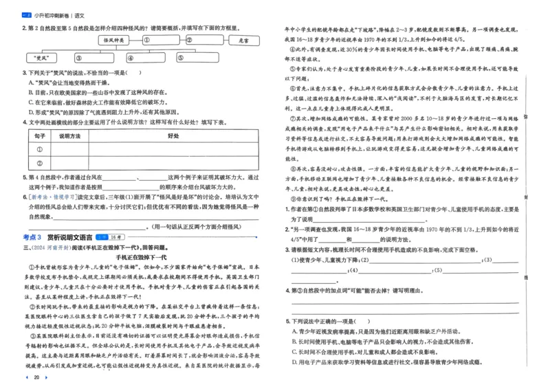 25一本小升初冲刺新卷-语文