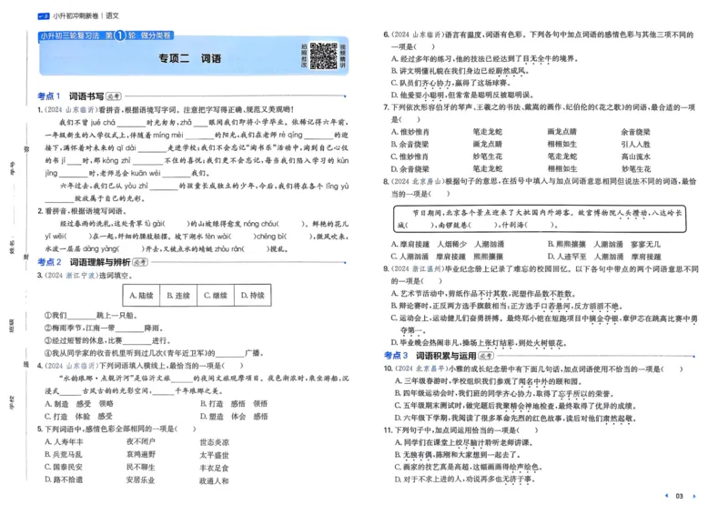 25一本小升初冲刺新卷-语文