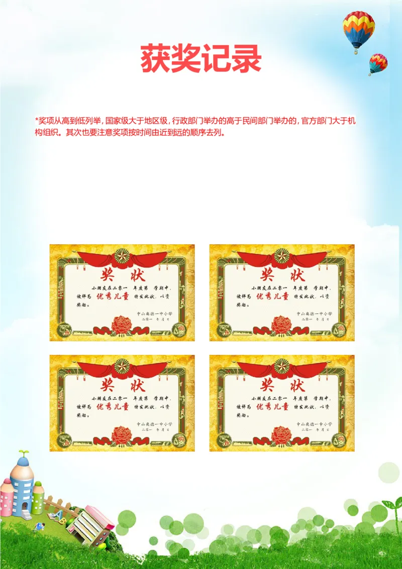 升学君整理青青草地-小升初简历模板_小升初《学生简历模板》单页+多页_66份小升初简历整理