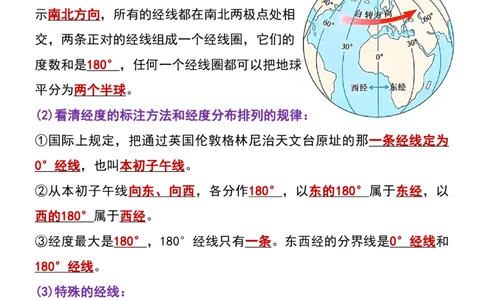 七年级上册地理经纬线常考重点知识汇总（暑假提前练习）_六升七暑假衔接