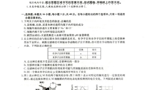 陕西省靖边县靖边中学2025-2026学年高二上学期末考试生物试题_2026年02月高二试卷_260207陕西省榆林市靖边县靖边中学2025-2026学年高二上学期期末考试