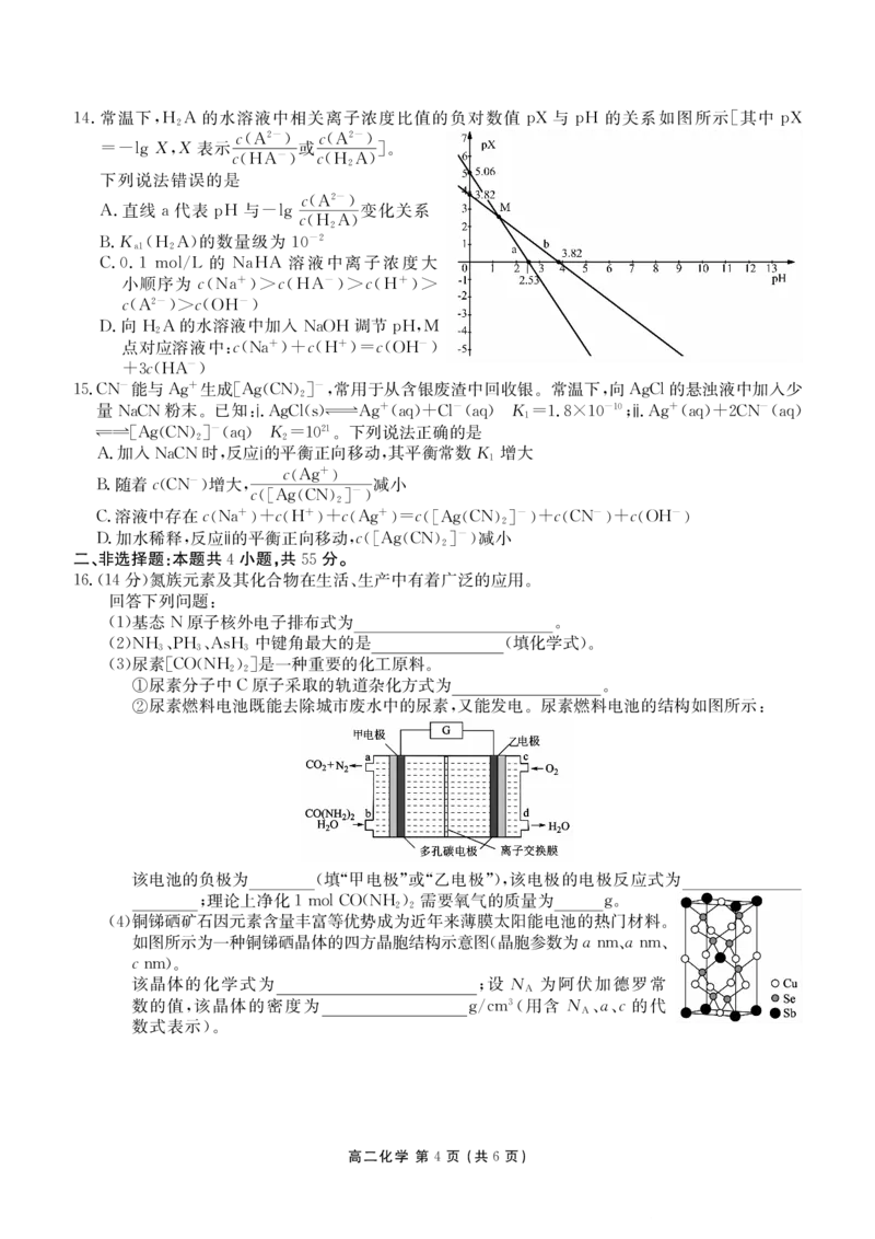 高二期末质量监测化学正文_2026年02月高二试卷_260203辽宁省点石联考2027届高二期末质量监测（全）