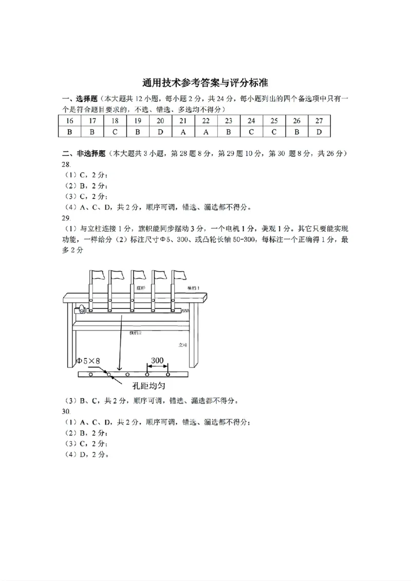 扫描件_高二技术答案_2026年02月高二试卷_260222浙江衢州市2025-2026学年高二上学期2月期末（全）_浙江衢州市2025-2026学年高二上学期2月期末技术试题含答案