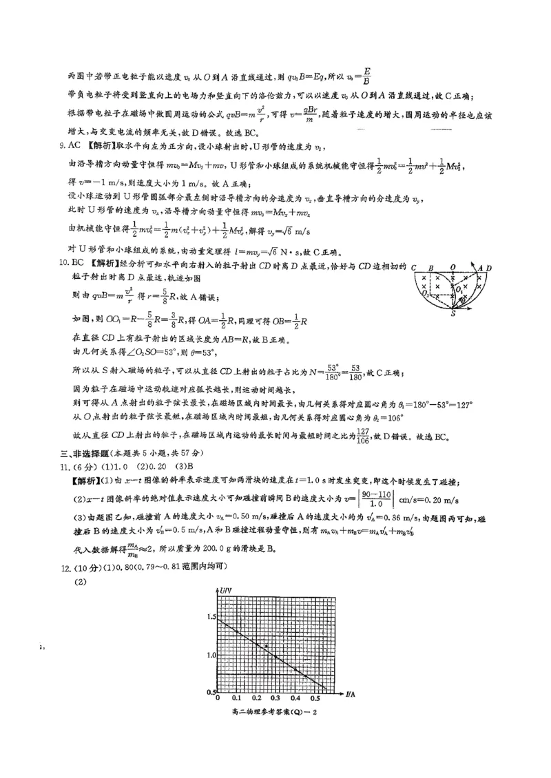 高二物理入学参考答案_副本_2026年03月高二试卷_260325湖南长沙一中2025-2026学年高二下学期3月入学考试全科_04物理_湖南长沙一中高二下学期3月入学考试