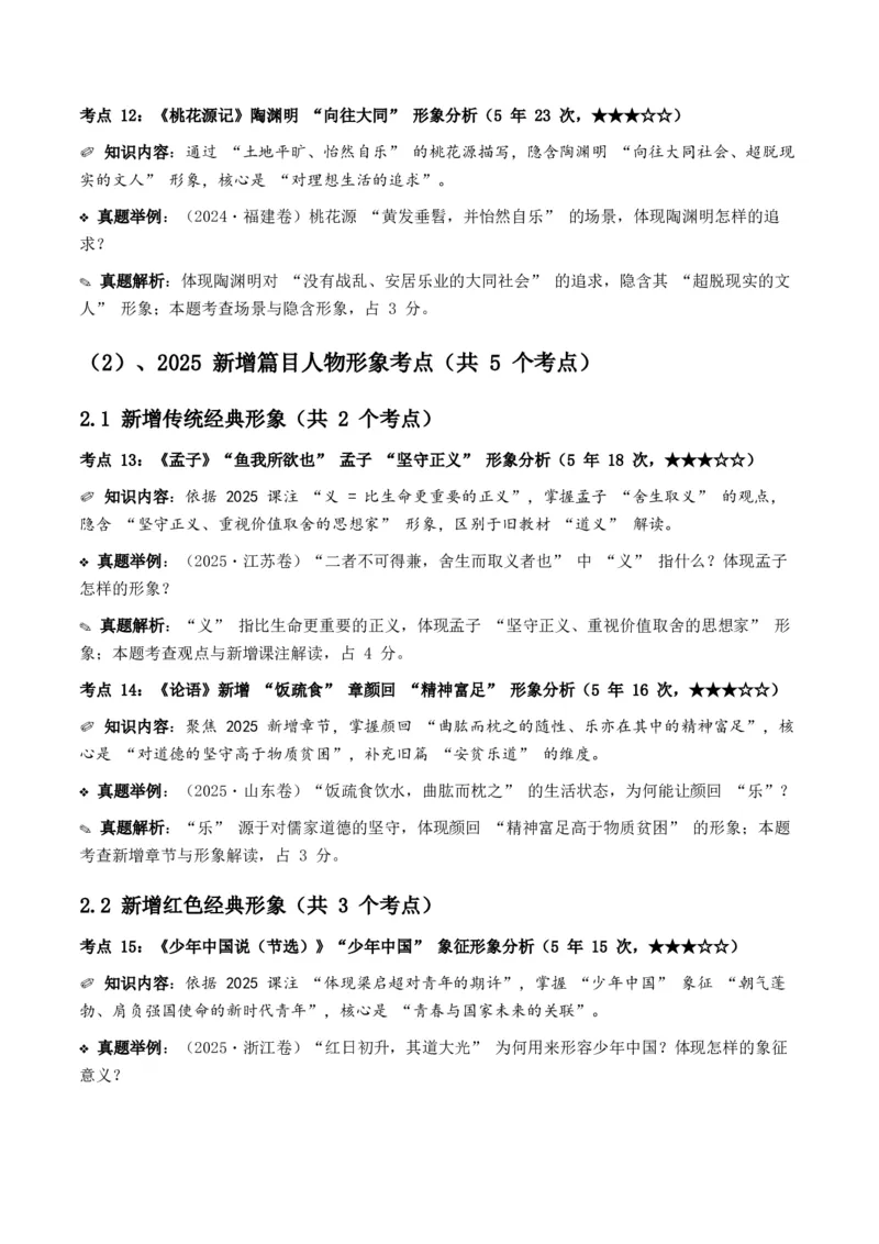 近5年全国各地中考语文古诗文阅读之把握人物形象35个高频考点+20个高频易错点_中考复习资料_语数英物化_1语文中考复习_2026年中考复习（更新中）_2026年全国中考语文一轮复习讲义