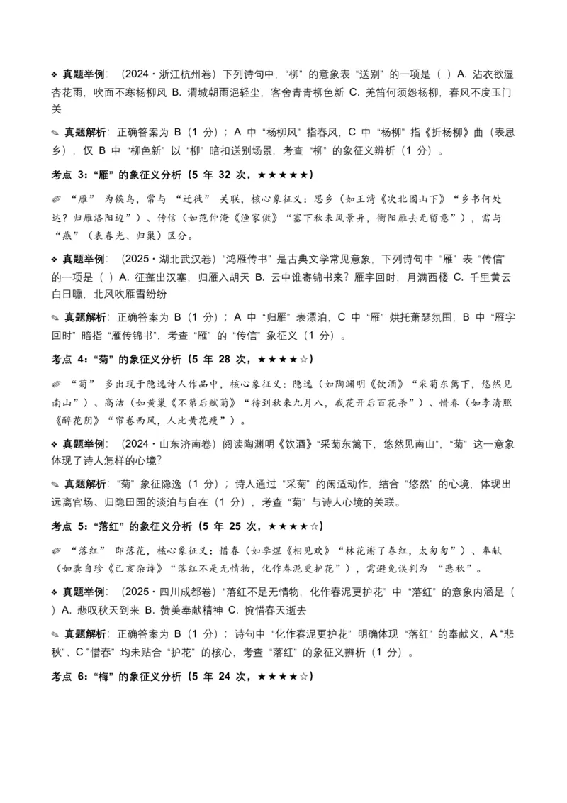 近5年全国各地语文中考意象、画面与意境50个高频考点+30个高频易错点_中考复习资料_语数英物化_1语文中考复习_2026年中考复习（更新中）_2026年全国中考语文一轮复习讲义